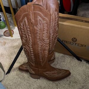 Women's Brown Western Heeled Boots